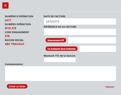 saisie depot de factures fournisseur